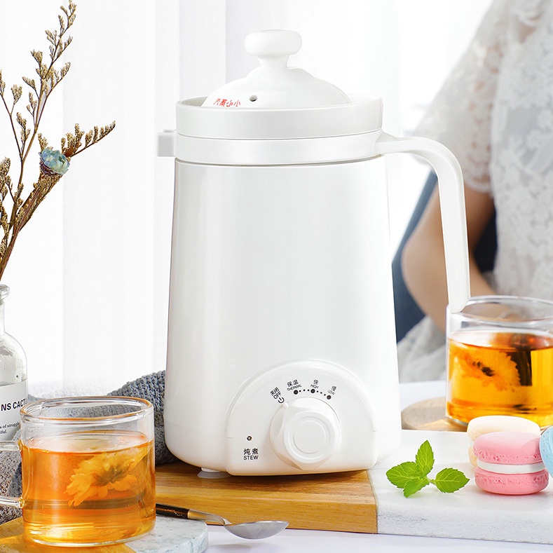 Cốc chưng yến đa năng ấm điện mini 500ml dụng nấu chậm lõi bằng sứ kiêm nấu cháo hầm canh sắc thuốc, hầm, nấu chè