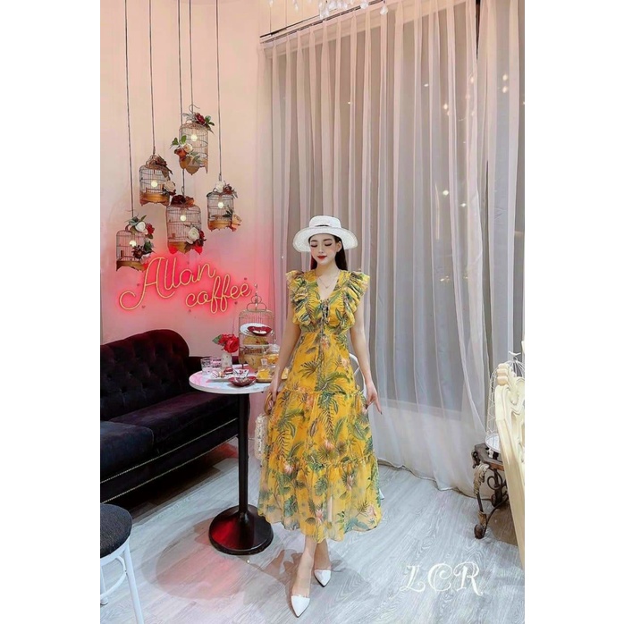 SIÊU SALE ĐẦM VOAN THIẾT KẾ CỔ CHỮ V , ĐẦM XÒE NHẸ TÔN DÁNG , SANG TRỌNG KHI ĐI CHƠI CN (HÀNG MỚI)