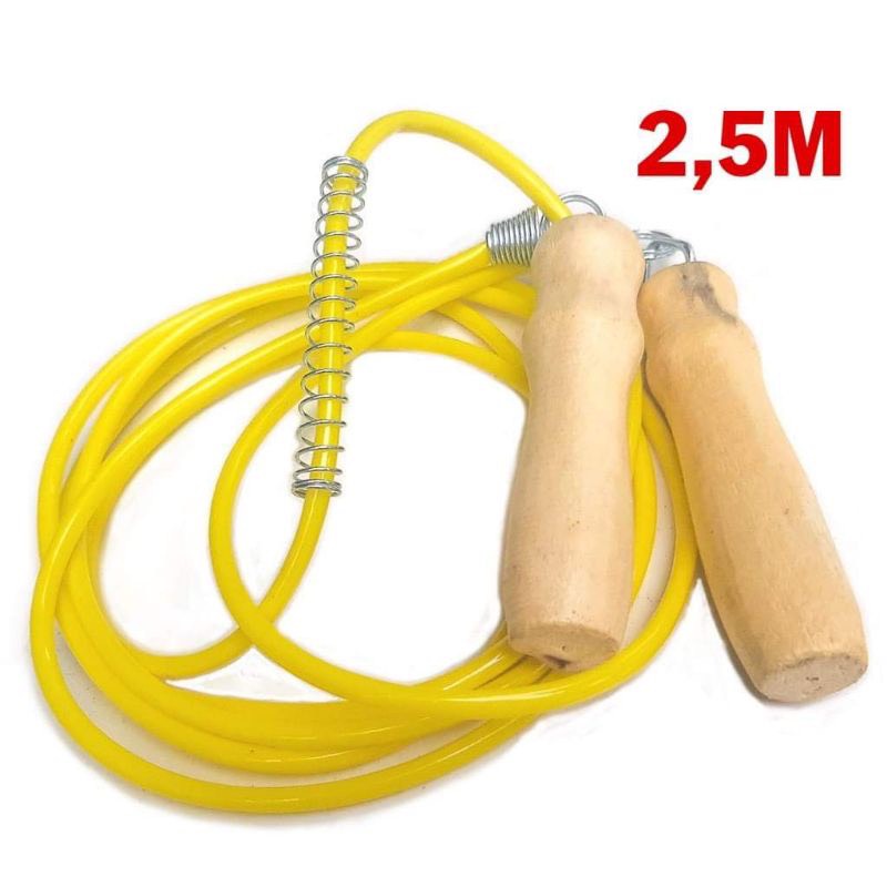 Dây nhảy thể dục xò lo  2.5m tay cầm cán gỗ hàng loại 1_chigiasi68