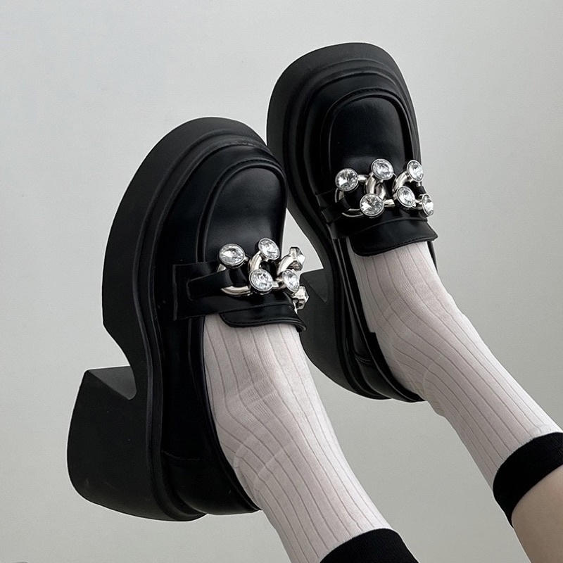 (SẴN) GIÀY LOAFER O90 ĐẾ CAO 7CM QUAI NGỌC