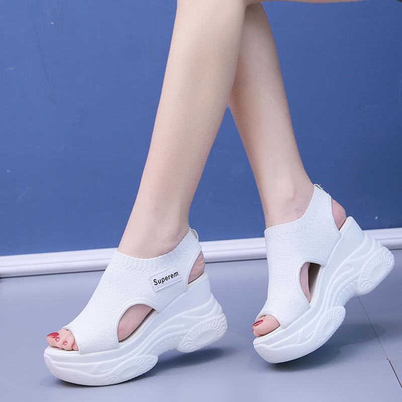 Giày Sandal Đế Xuồng Phong Cách Phương Tây Nữ Tính