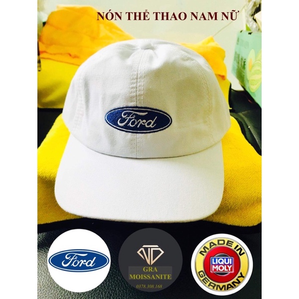 Nón kết thể thao Nam Nữ logo Ford(Quà tặng) - Màu trắng