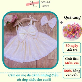 Váy công chúa cho bé gái sơ sinh, váy bé gái thiết kế cao cấp kèm bờm nơ, đầm đầy tháng, váy em bé gái, váy hè cho bé