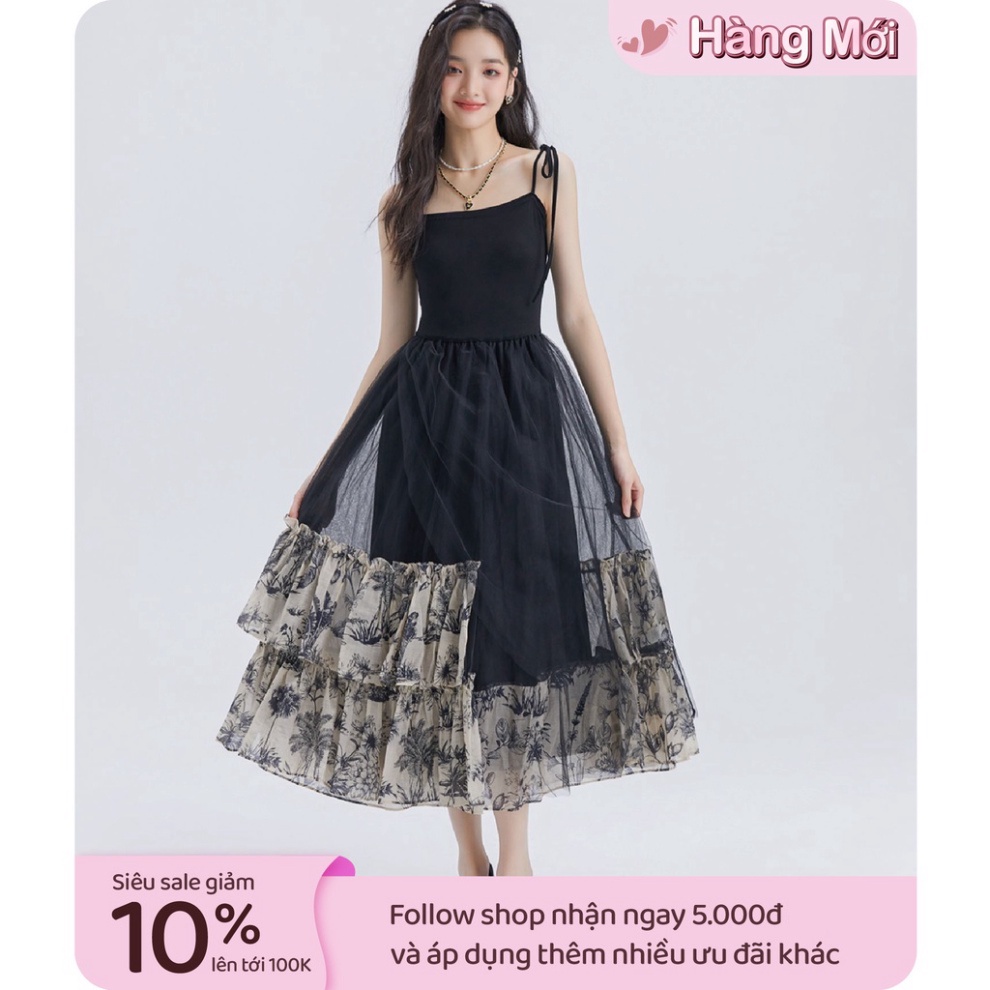 Váy đầm công chúa 2 dây dáng xòe dài dự tiệc, set dự sinh nhật mới 2023 SN69