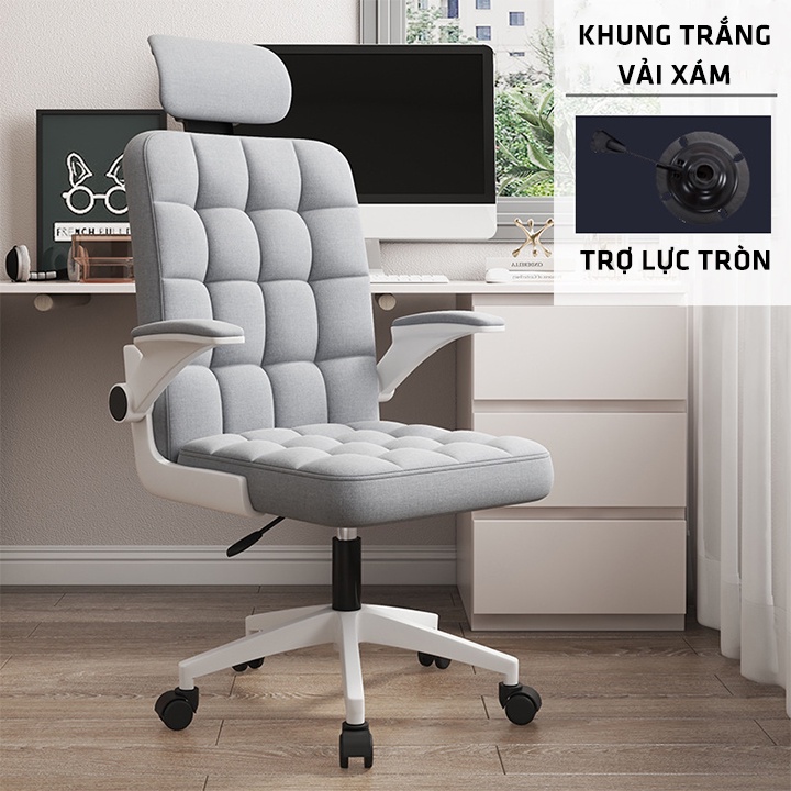Ghế xoay văn phòng bọc vải cao cấp, xoay 360 độ, ngả lưng thoải mãi, đệm êm diu,khử mùi hôi do mồ hôi, chống ẩm,