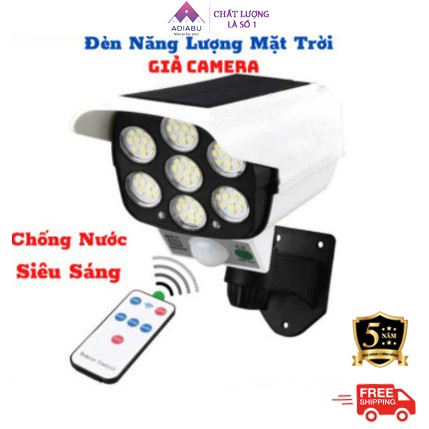 Đèn Năng Lượng Mặt Trời Giả Camera Ngoài Trời Tự Động BẬT TẮT Chống Trộm, Chống Nước IP67 Có Điều Khiển