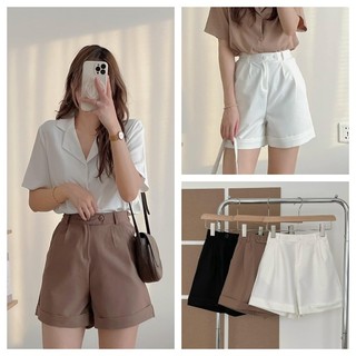 Quần short đùi gấp gầu, quần cạp cao ôm dáng
