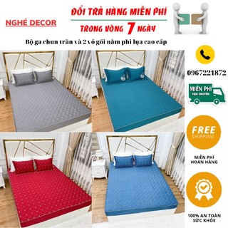 Bộ Ga Gối Chun Trần Phi Lụa,Bộ ga giường trần bông phi lụa mềm mịn nhập khẩu cao cấp