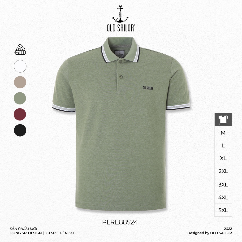 Áo Polo Nam OLD SAILOR Phối Viền Cổ Chất Vải Cotton Cao Cấp Thiết Kế Đơn Giản Lịch Thiệp Big size