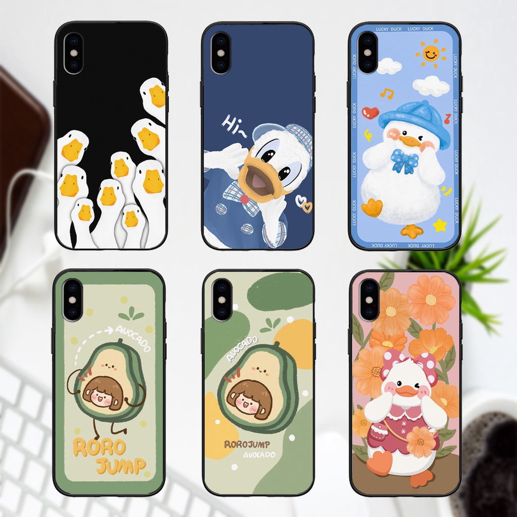 Ốp iphone x/xs/xr / iphone xsmax in hình rorojump trái bơ, lucky duck cute dễ thương