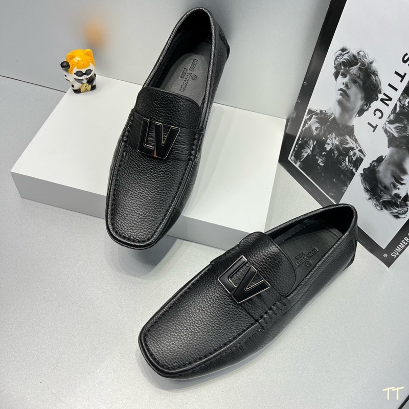 Giày nam Lv khuy mới nổi bật da bò nguyên tấm bảo hành 12 tháng