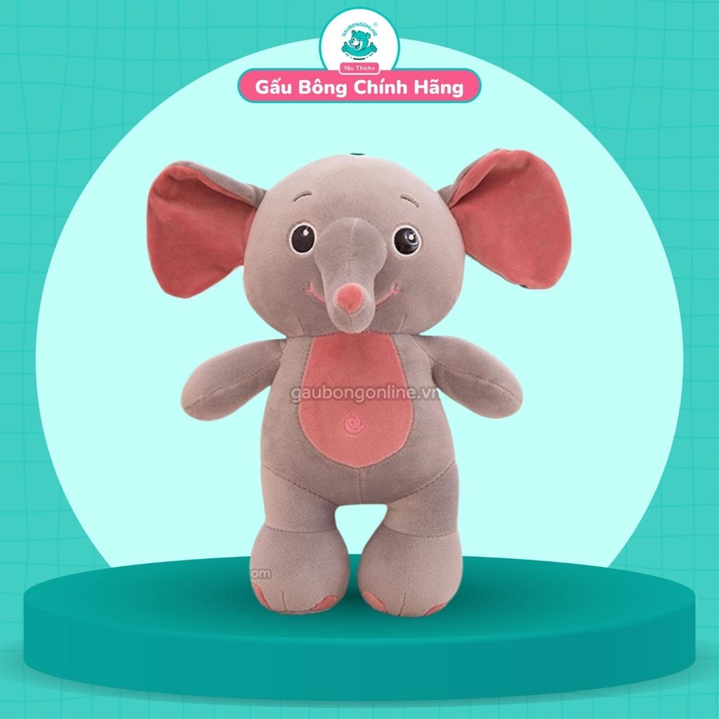 Voi bông đứng ngộ nghĩnh màu xám chất mềm kích thước 40cm