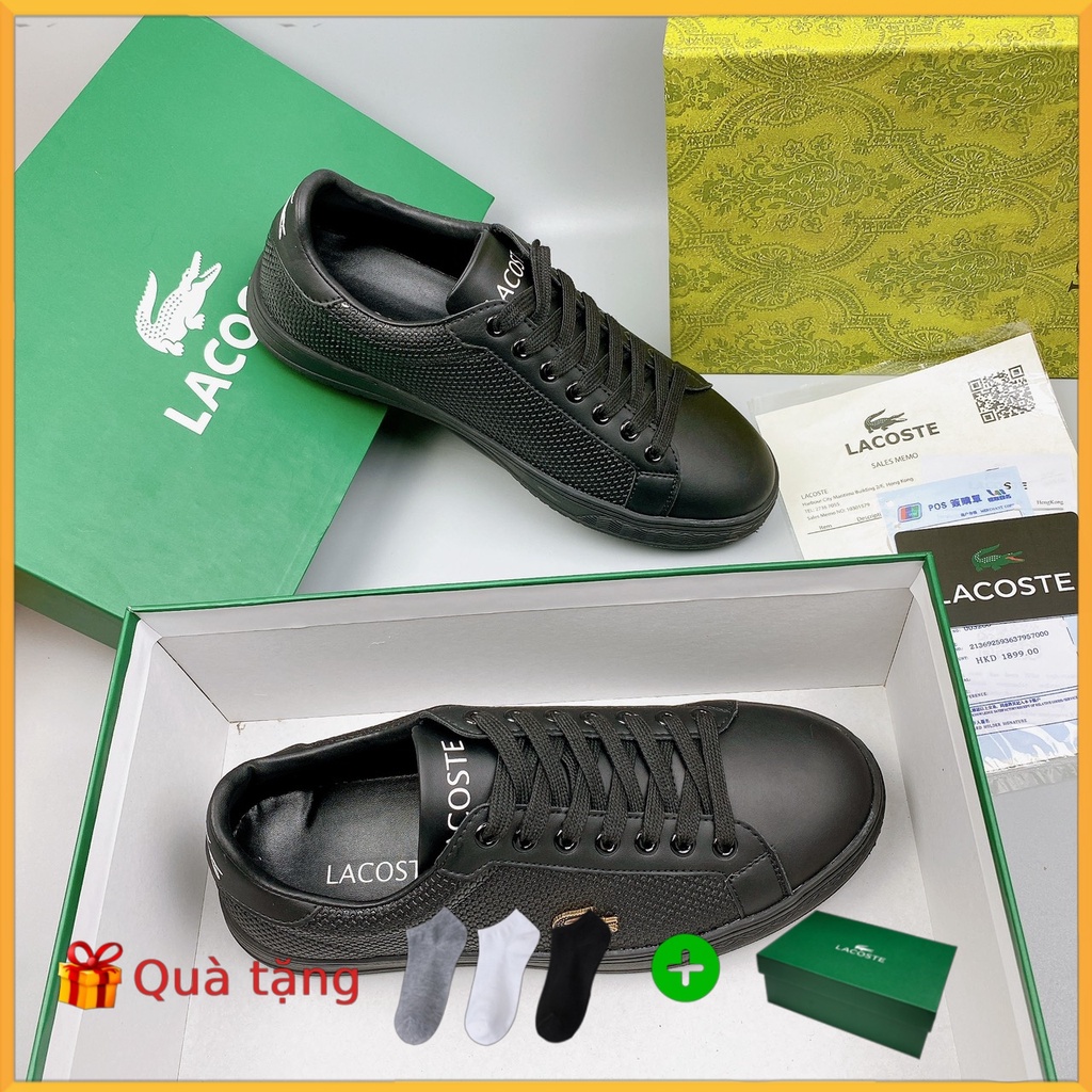 Giày Nam Lacoste Màu Đen Hàng Thái Full Box, Bill, Thẻ Bảo Hành - DL7223
