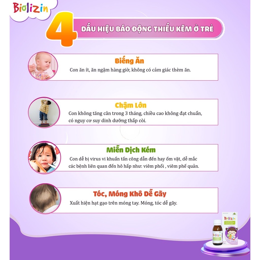 Kẽm Cho Bé- Biolizin Kẽm Zinc Lysine Cho Bé Kẽm Cho Bé Biếng Ăn Vitamin B6 Siro Ăn Ngon Cho Bé Tăng Đề Kháng Bổ Sung Kẽm