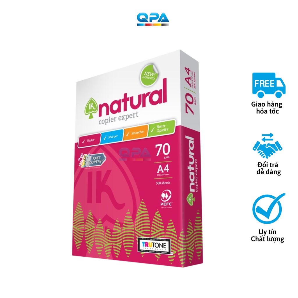 Giấy in IK NATURAL A4 định lượng 70 gsm