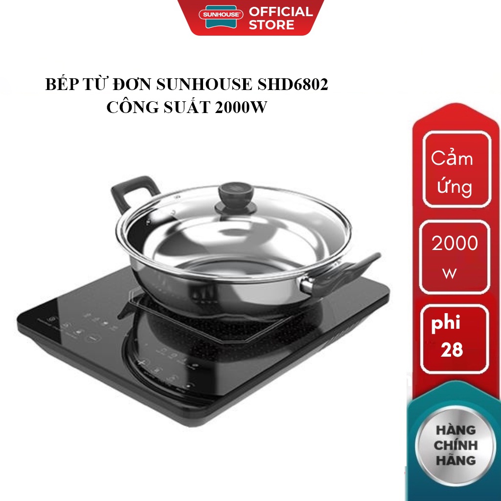 Bếp điện từ Sunhouse SHD6802-2022 công suất 2000 W