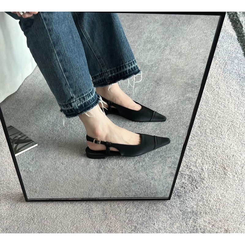 Sandal nữ mũi nhọn có dây sau phong cách Pháp mẫu mới năm 2023