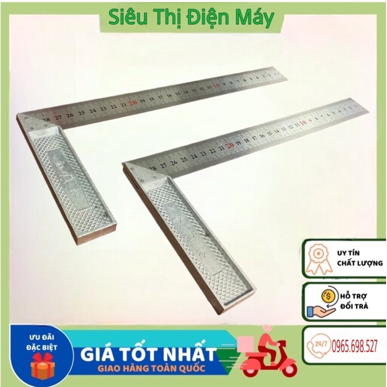 THƯỚC VUÔNG KẺ GÓC 90 ĐỘ DÀI 30cm CHẤT LIỆU INOX - SIÊU THỊ ĐIỆN MÁY