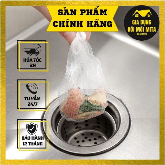 Combo 100 Túi Lọc Rác Bồn Rửa Bát, Lưới Lọc Rác Siêu Tiện, Không Lo Tắc Ống Nước