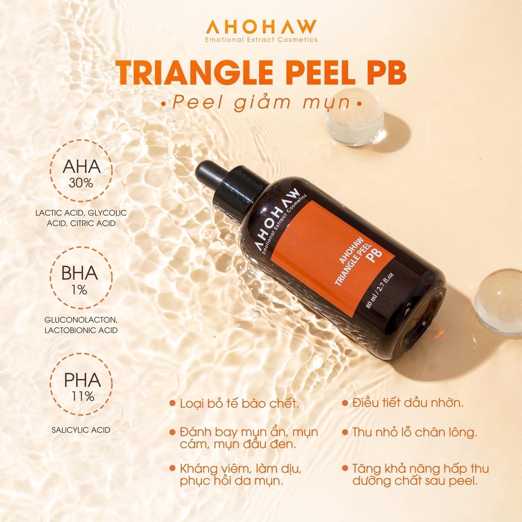 Dung Dịch Ahohaw Triangle Peel Pb Peel Dành Cho Da Dầu - 30ml Chính hãng