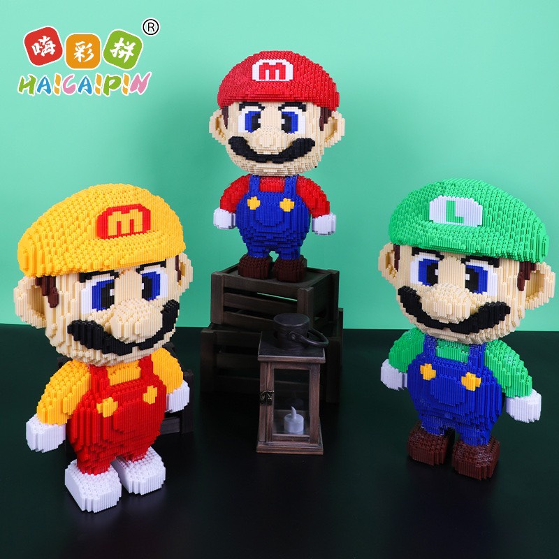 Xếp hình le.go mario 50cm Đồ chơi lắp ráp mô hình cỡ lớn Hàng Đẹp bear bricK