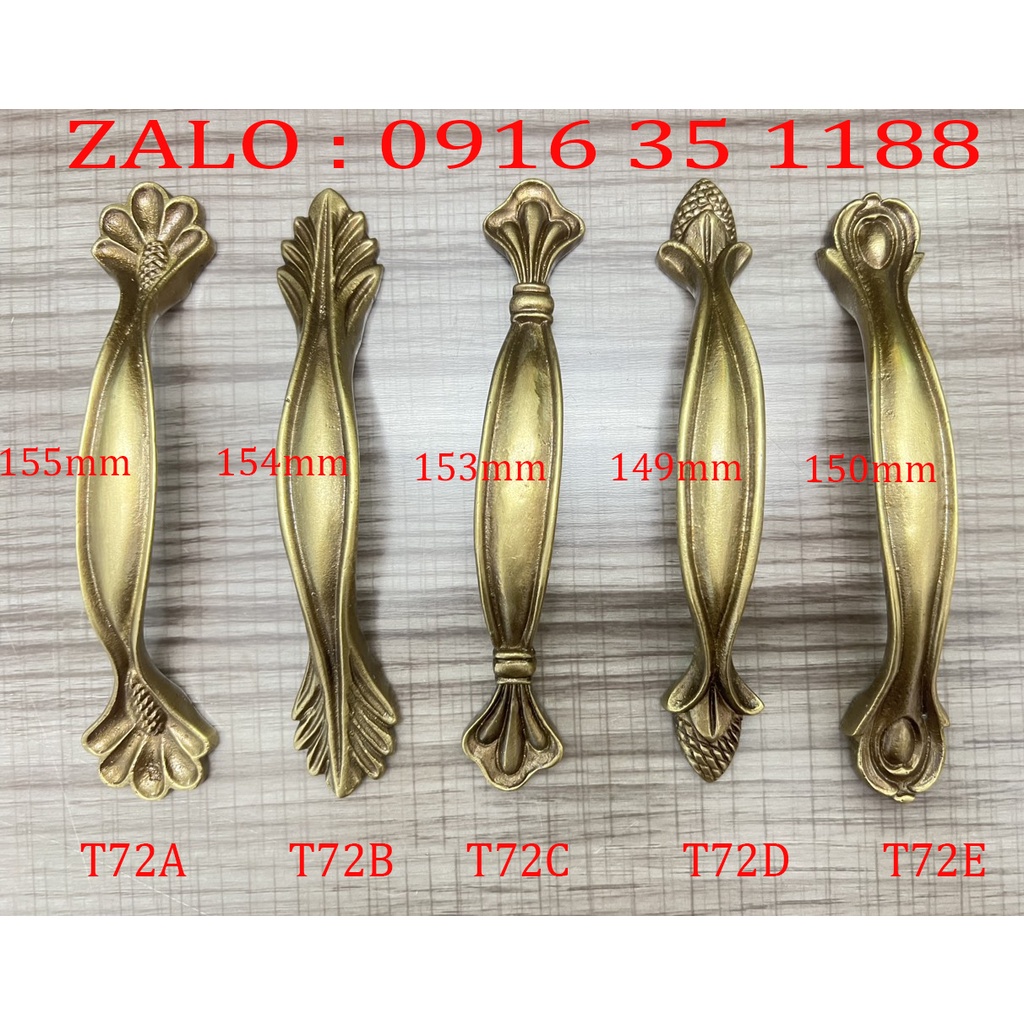 Tay nắm tủ T72 chất liệu đồng thau cao cấp dày đặc , kiểu dáng cổ điển sang trọng