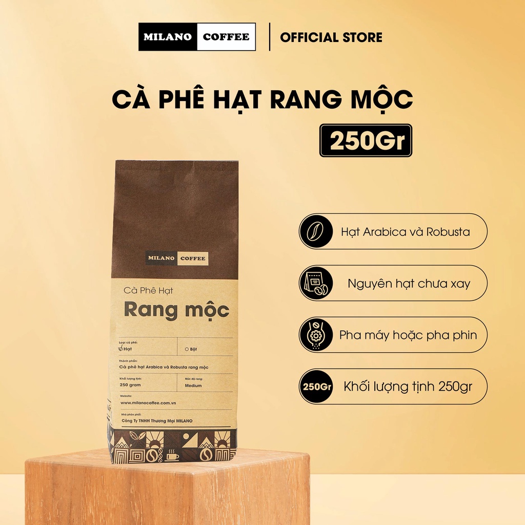 Mã BMLT15K giảm đến 15K đơn 149K Cà phê MILANO COFFEE hạt RANG MỘC NGUYÊN