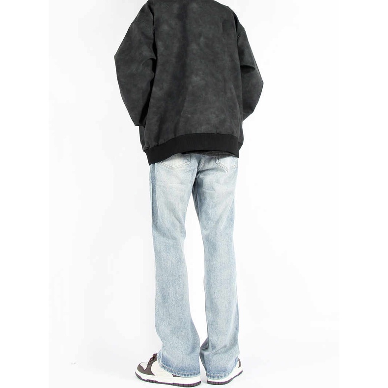 VUNC Quần Jean Dài Dáng Rộng Phong Cách Nhật Bản Thời Trang Cho Nam