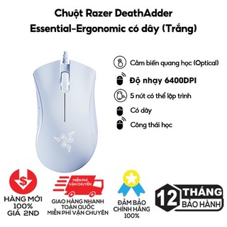 Chuột Game Razer Deathadder Essential - Mới 100% - Màu trắng