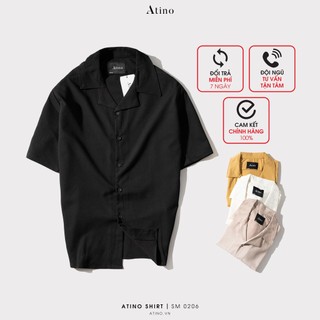 Áo sơ mi cộc tay nam NHA ATINO Vải Poplin mềm mịn, không nhăn với độ bền cực kì cao form regular SM0206