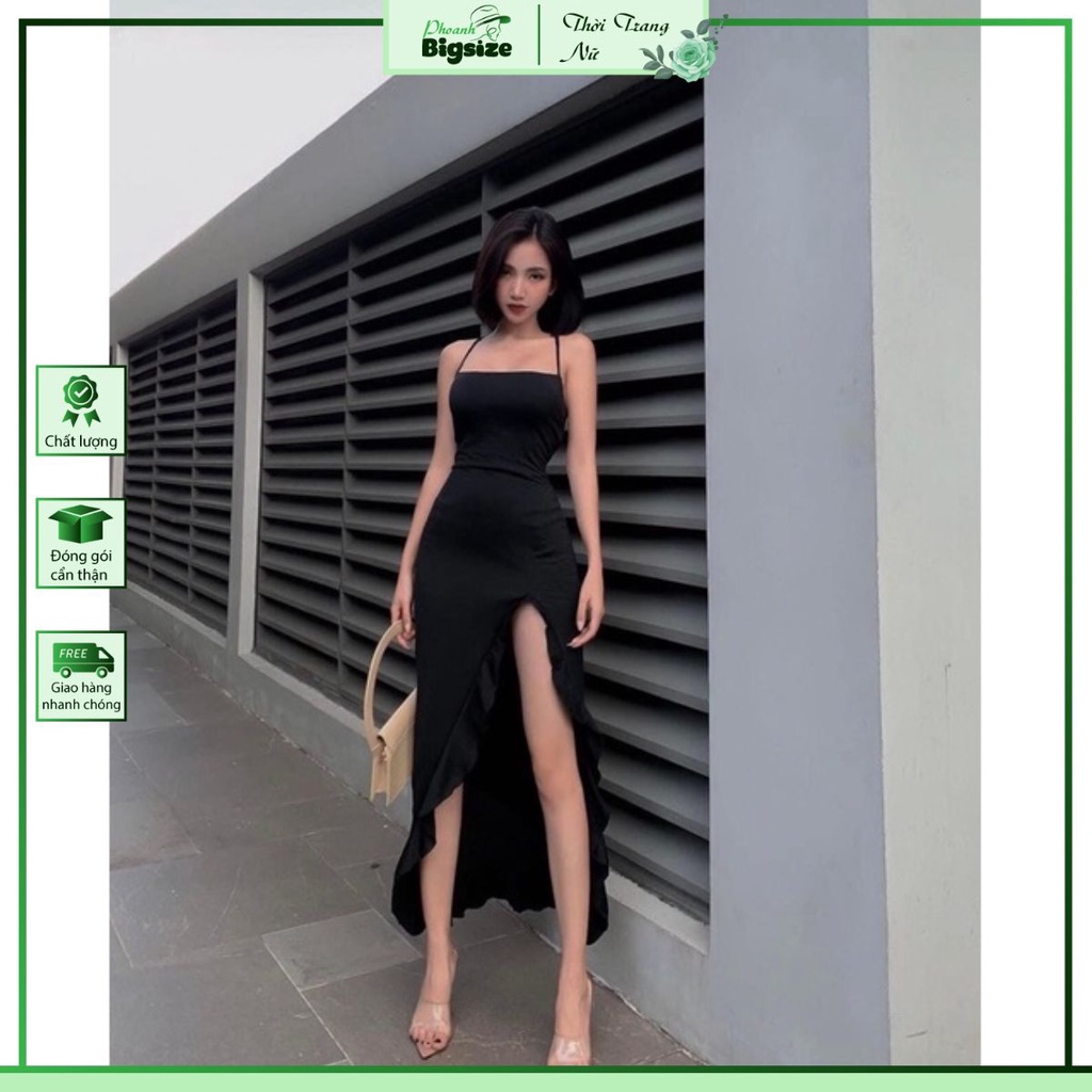 BIGSIZE ĐẦM 2S THUN GÂN XẺ ĐÙI
