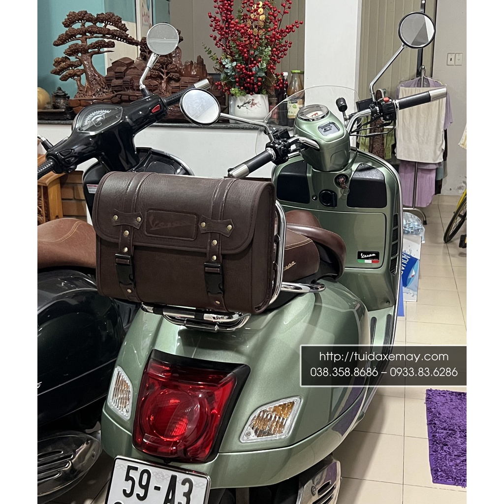 Túi Treo Baga trước và sau xe vespa kích thước 32 * 23 * 10 bỏ vừa khổ giấy A4