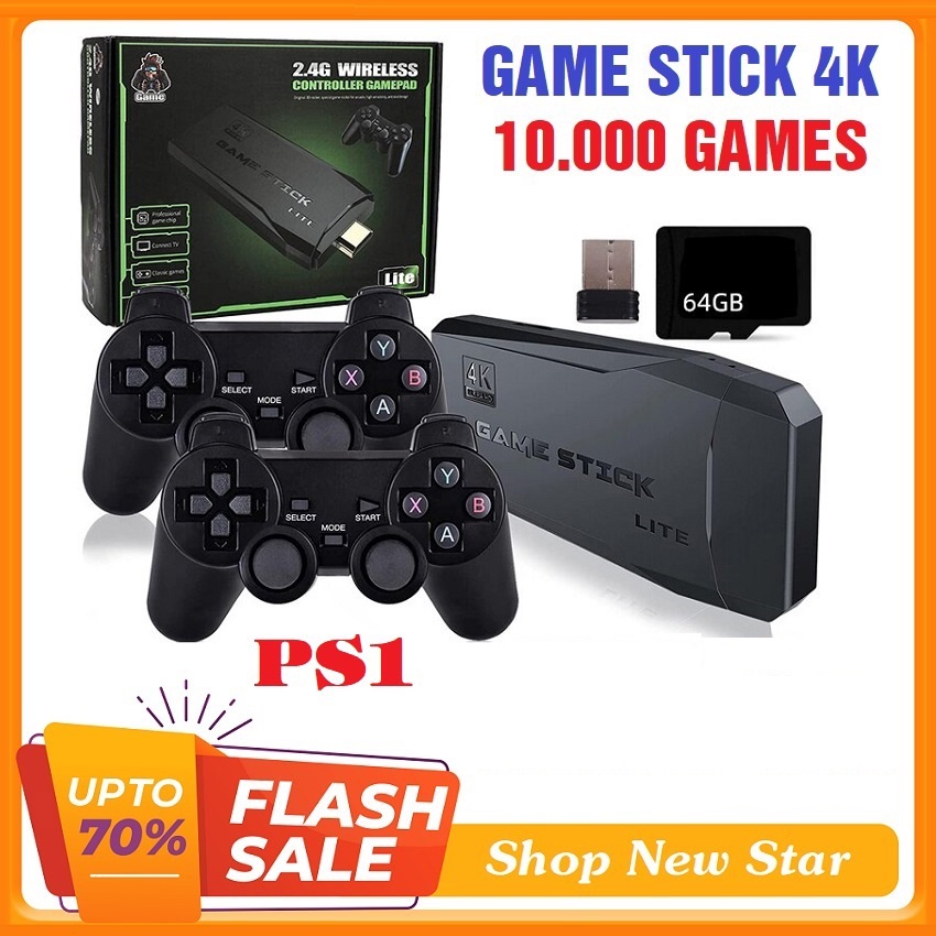 Máy Chơi Game Điện Tử 4 Nút Game Stick HDMI 3000+/10000+ Trò Chơi, Kết nối HDMI, 4K kết nối với ti vi，32GB/64GB | BigBuy360 - bigbuy360.vn