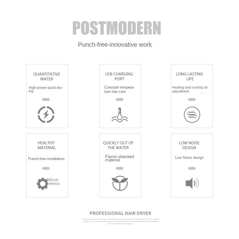 KANGJIA Máy Sấy Tóc Nóng Lạnh Không Đau Gắn Tường Nhà Tắm