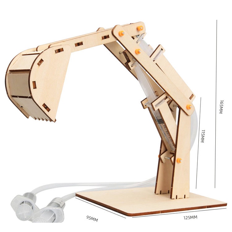 Cần cẩu thủy lực bằng gỗ Đồ chơi thông minh, sáng tạo STEM , Đồ chơi trẻ em giáo dục STEM, STEAM