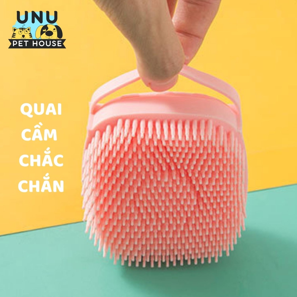 Bàn chải tắm chó mèo sillicon tạo bọt giúp thú cưng tắm sạch và tiện dụng - UNU Pet House