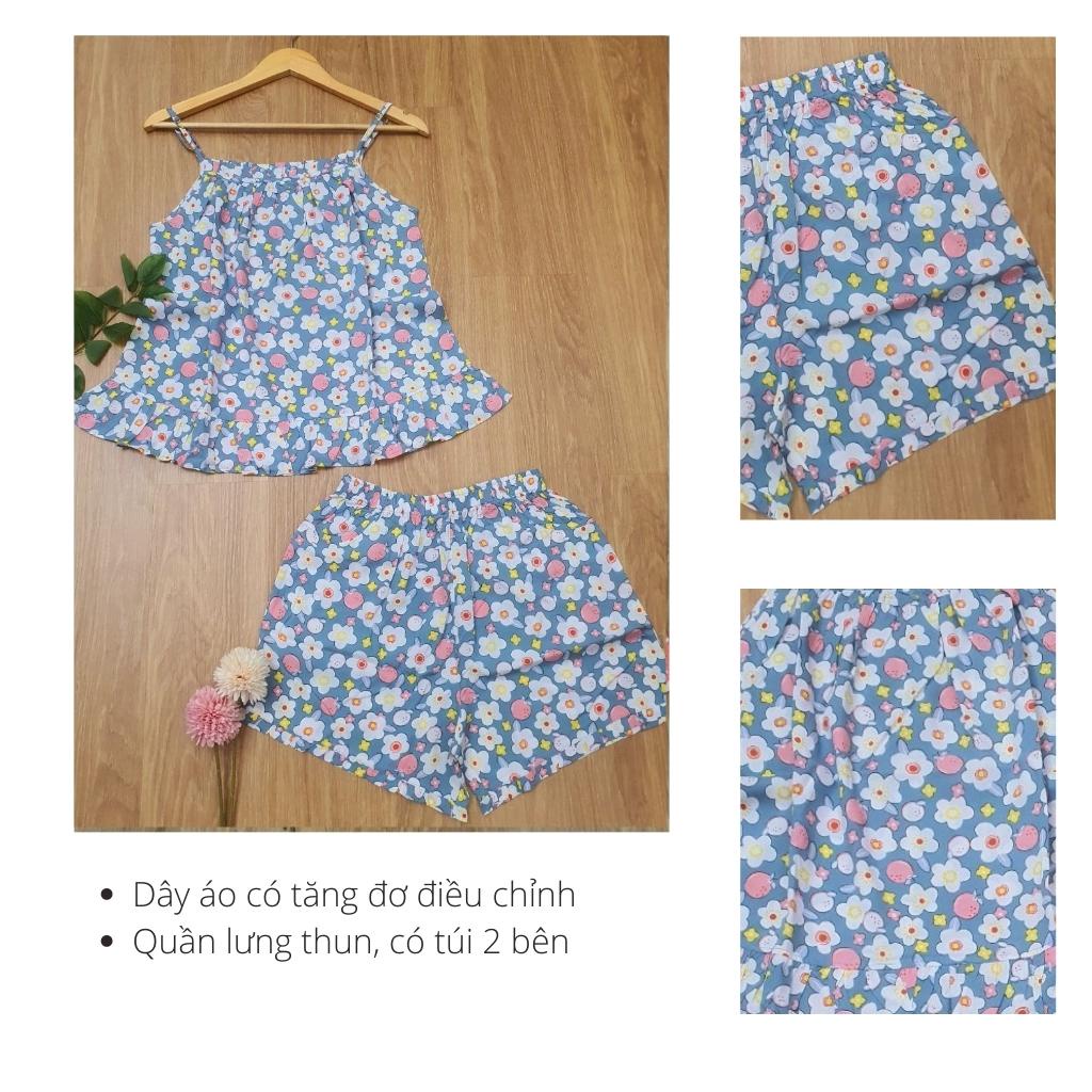 Đồ bộ 2 dây nữ Obee's Closet Đồ bộ ngắn mặc nhà vải tôn  cao cấp sợi cotton tự nhiên cho mùa hè thoáng mát