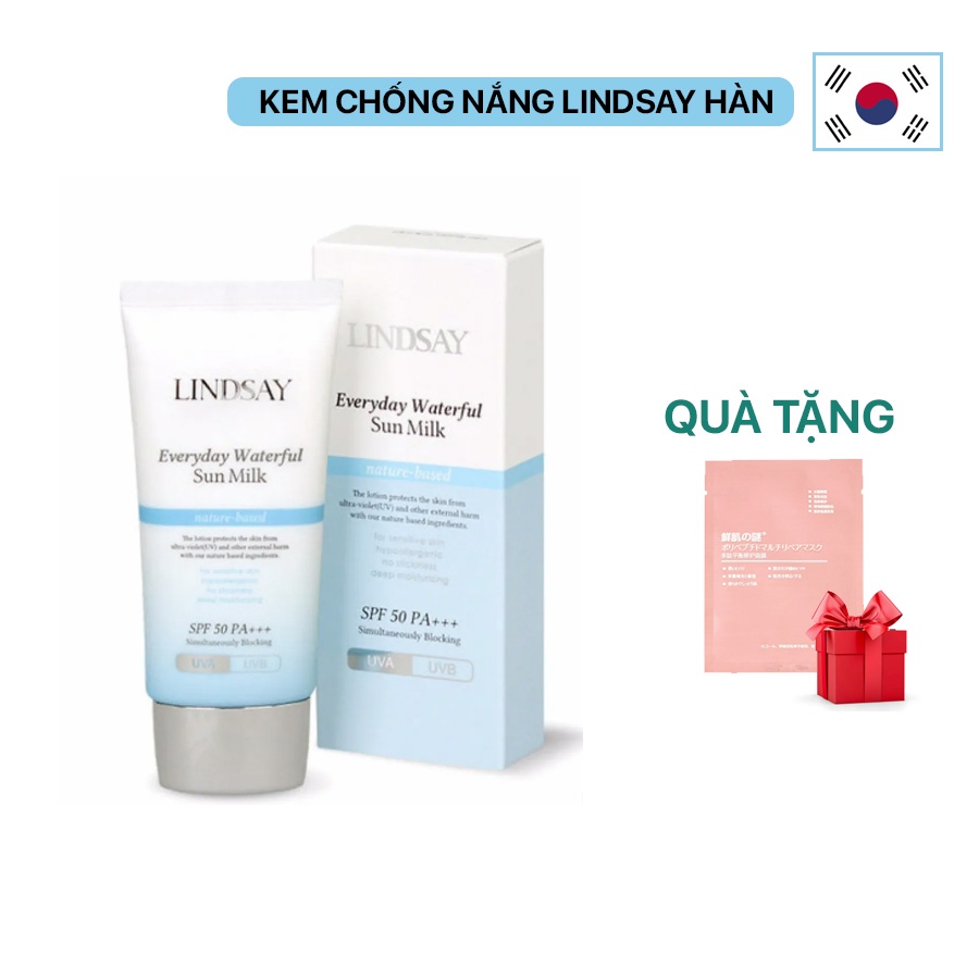 Kem chống nắng vật lý Lindsay SPF 50 PA+++ UVA UVB Chính Hãng Hàn Quốc Camelliah