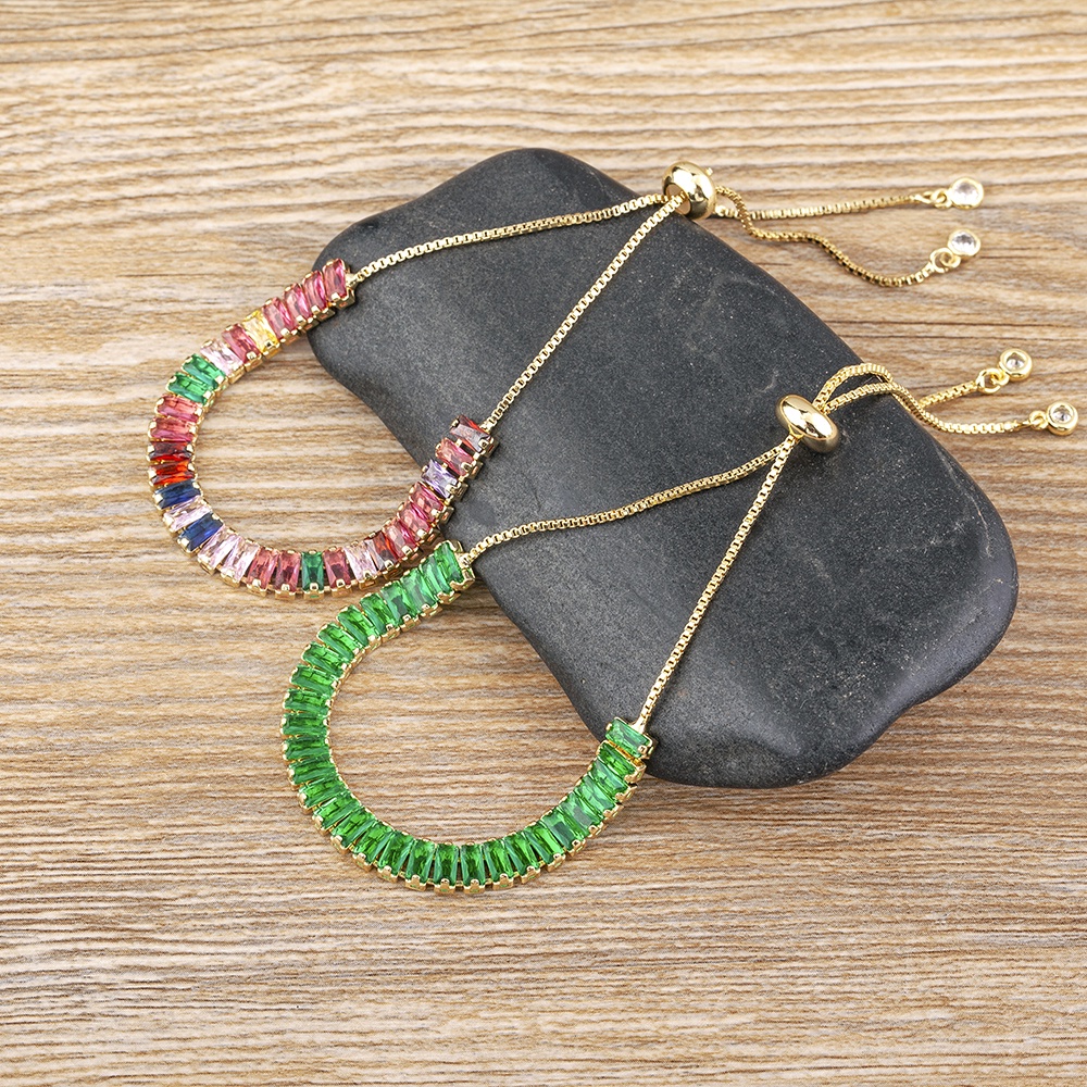 Vòng Tay Đính Đá Zircon 5 Màu Tùy Chỉnh Thời Trang Cho Nữ
