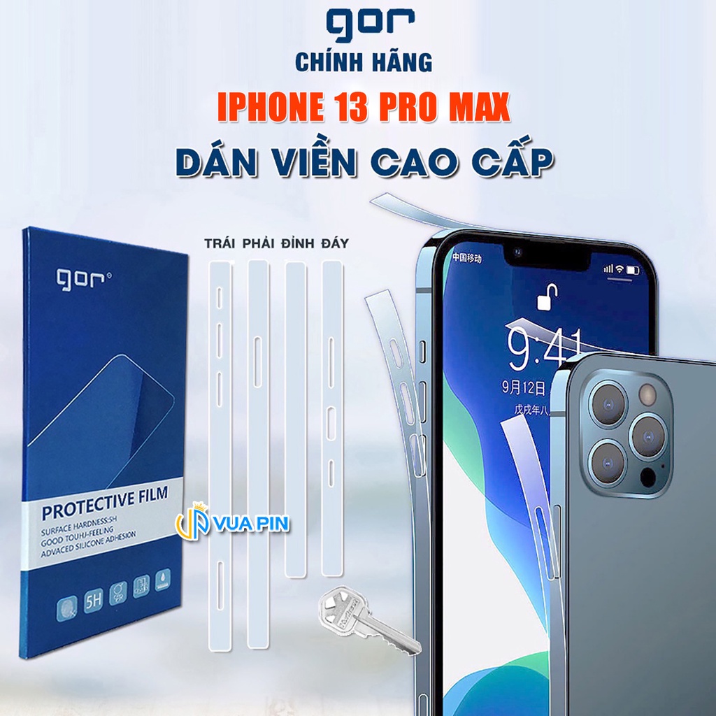 Dán viền Iphone 13 Pro Max dẻo trong suốt PPF cao cấp chính hãng GOR - Dán dẻo viền Iphone 13 Pro Ma