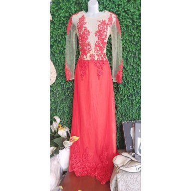 Thanh lý bộ áo dài ren đuôi lê 50cm kèm quần