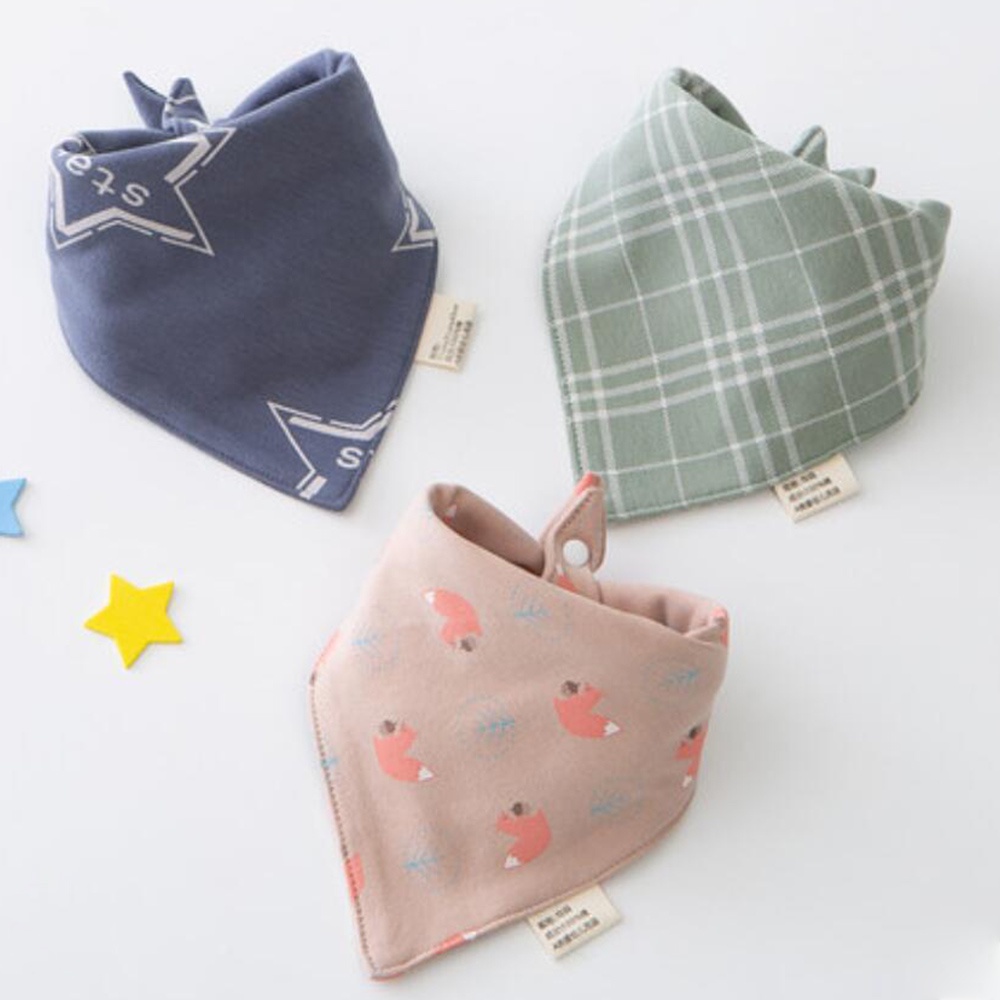 Set 3 Yếm Ăn Cotton Xinh Xắn Dành Cho Các Bé