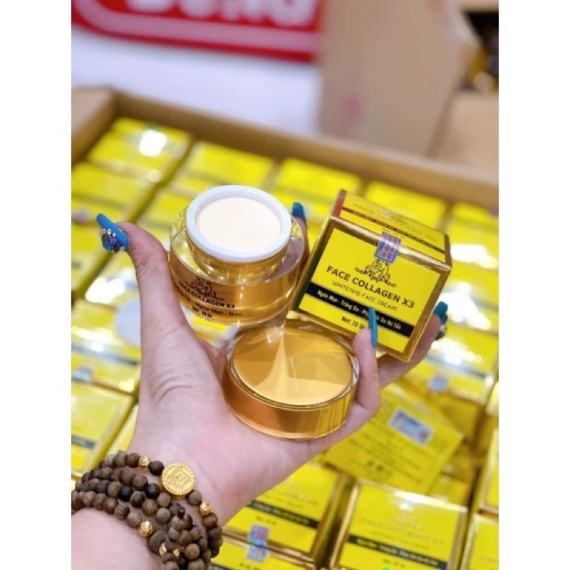 Kem Face Collagen X3 Mỹ Phẩm Đông Anh 20gr Giúp Da Trắng Mịn, Ngăn Ngừa Mụn, Mờ Thâm Nám Tàn Nhang