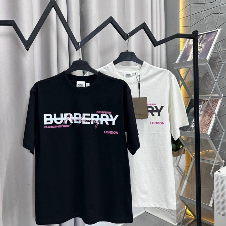Áo thun Burberry Established cao cấp Áo BBR in chữ nam nữ mới nhất