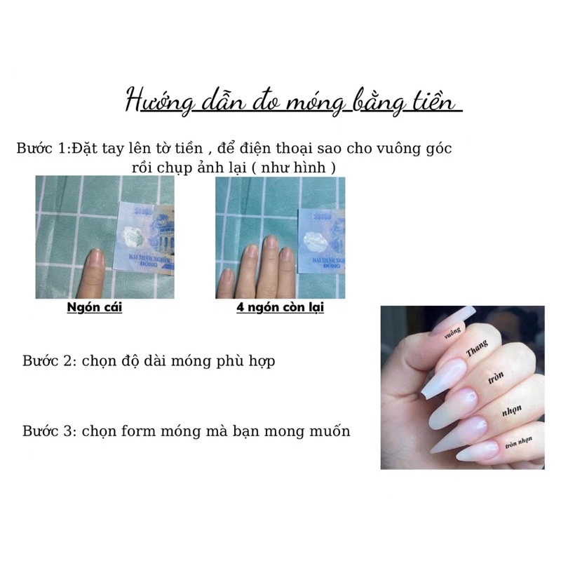 Nailbox màu nước gạo charm nơ gấu tặng kèm keo và dũa