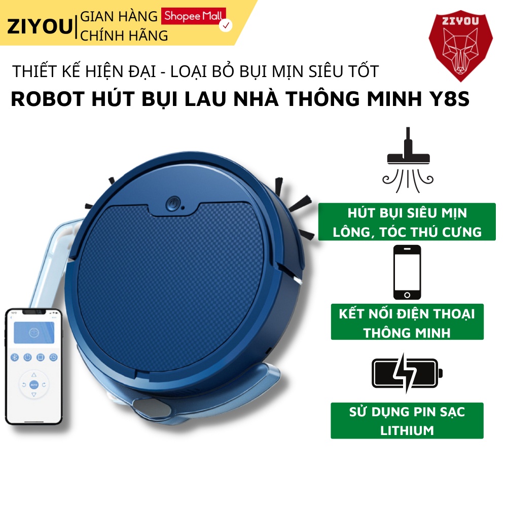 Robot Hút Bụi Lau Nhà Đa Năng Thông Minh Ziyou 8S-MAX Lực Hút Siêu Mạnh Cảm Biến Thông Minh Pin Sạc Bản Nâng Cấp 2023