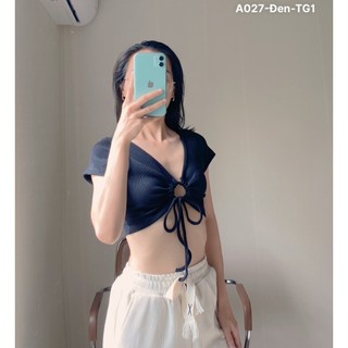 Áo croptop tay ngắn rút dây a027