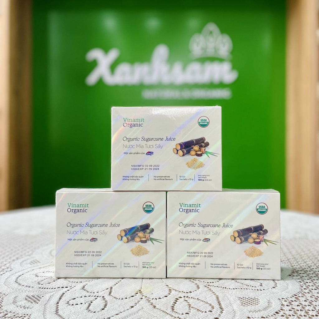 Nước Mía Tươi Sấy Hữu Cơ 120gr Vinamit Organic - Xanhsam Organic