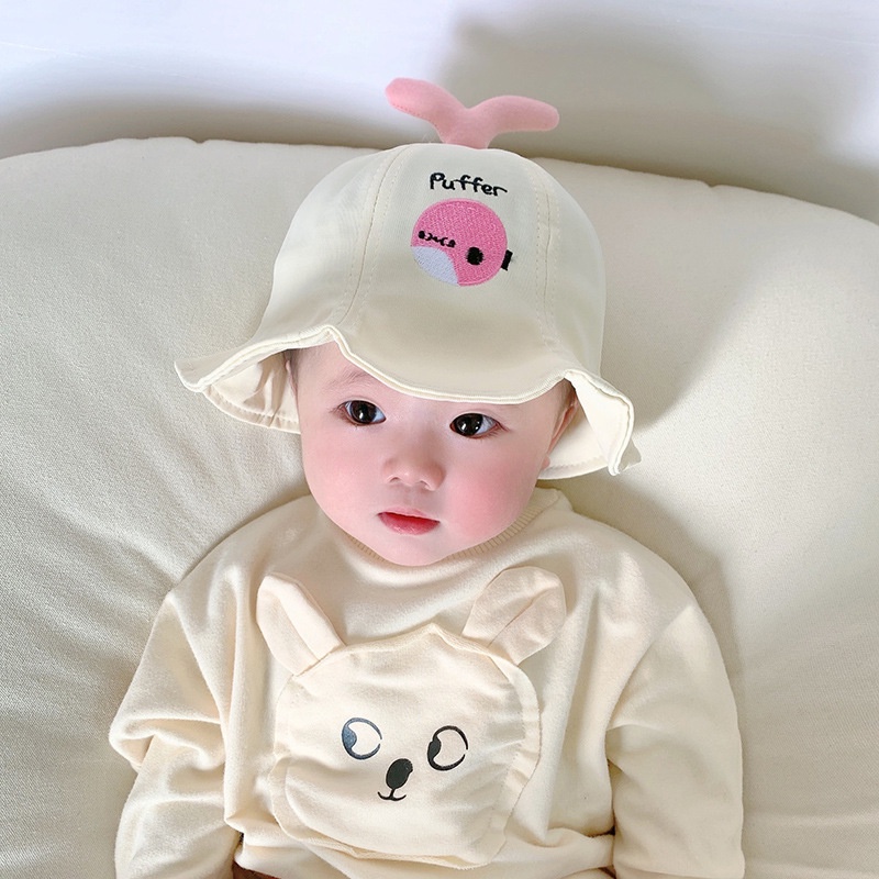 Mũ Tai Bèo Chống Nắng In Họa Tiết Cá Hoạt Hình Dễ Thương Thời Trang Cho Bé Trai Và Gái