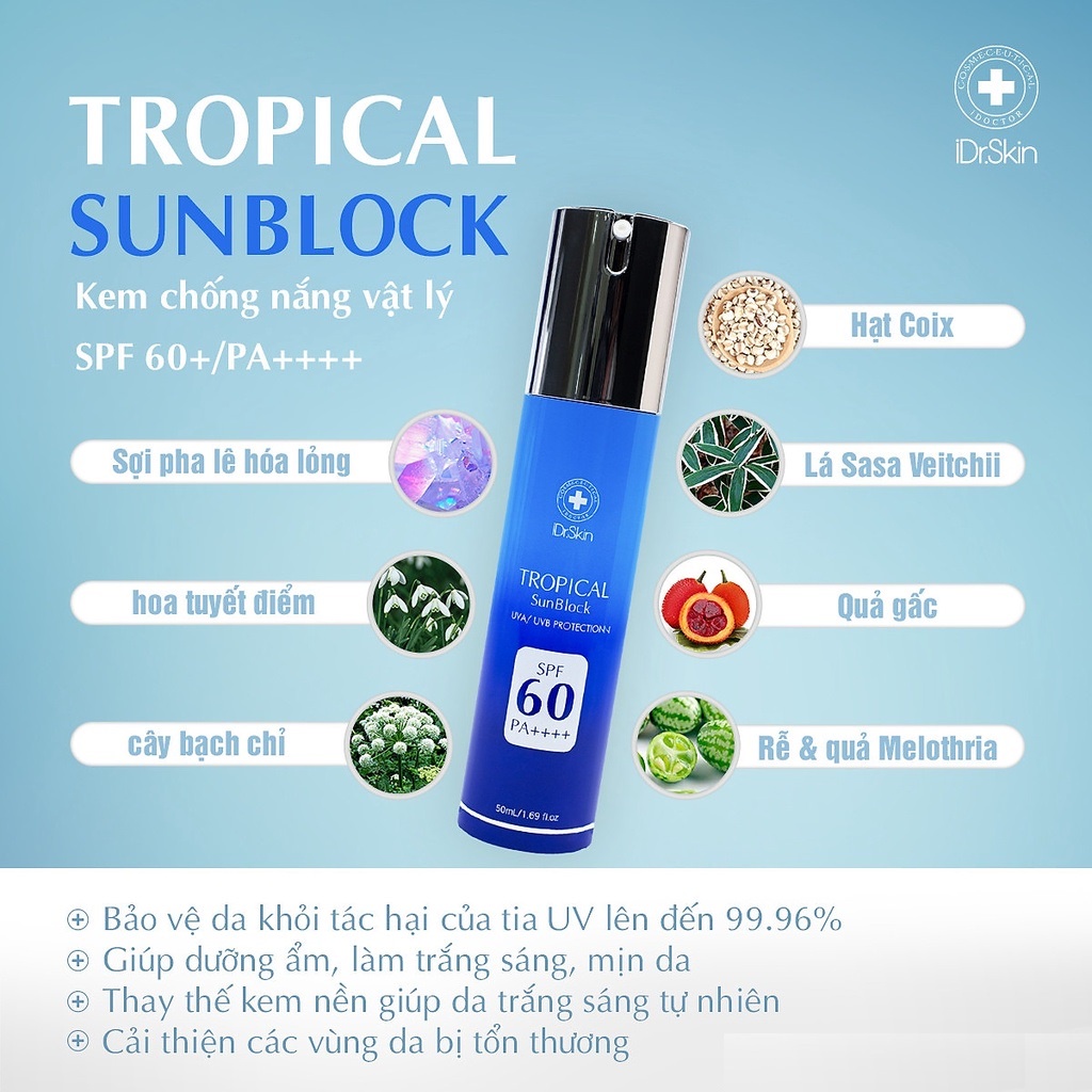 Kem Chống Nắng Idr Skin Tropical Sunblock SPF 60 PA++++